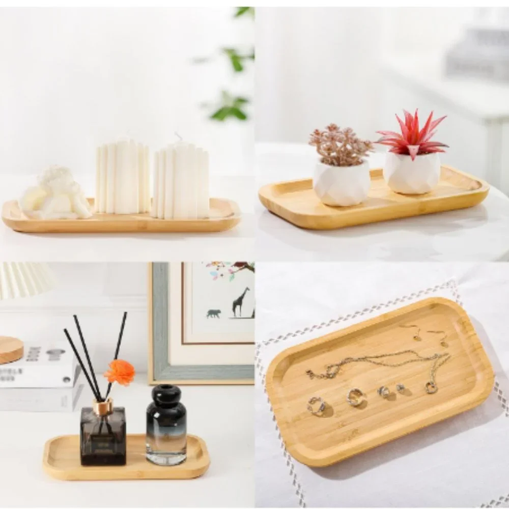 Bamboo Vanity Tray - Bathroom AccessoryTray - Countertop Organizer